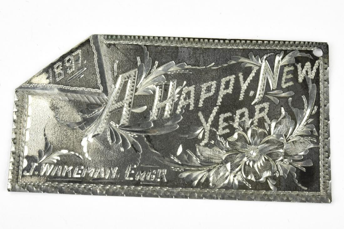 Antique 19th C Sterling Silver New Year Pendant (1 of 5)