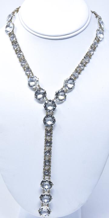 Antique Art Deco Paste Diamond Costume Necklace (1 of 8)