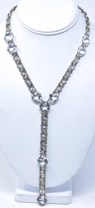 Antique Art Deco Paste Diamond Costume Necklace (1 of 8)