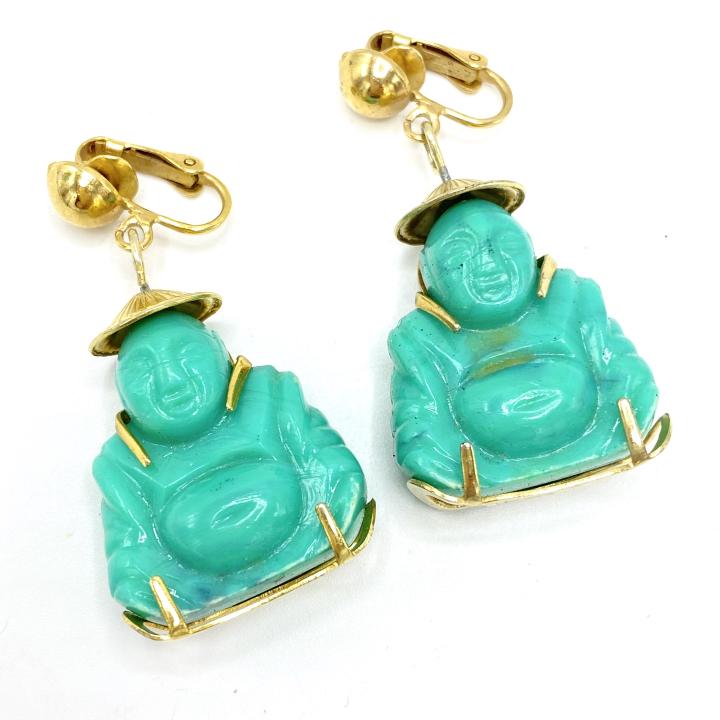 Vintage Costume Jewelry Buddha Clip Earring (1 of 3)