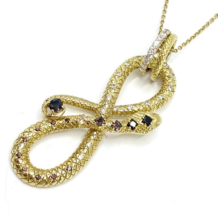 Vintage Sterling Gilt Snake Tourmaline Necklace (1 of 6)