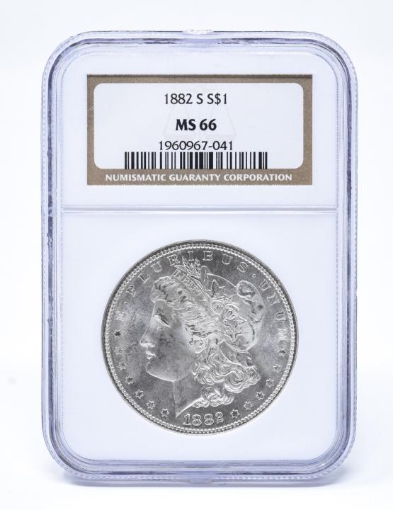 C 1882 Morgan Dollar Silver $1 Coin (1 of 4)