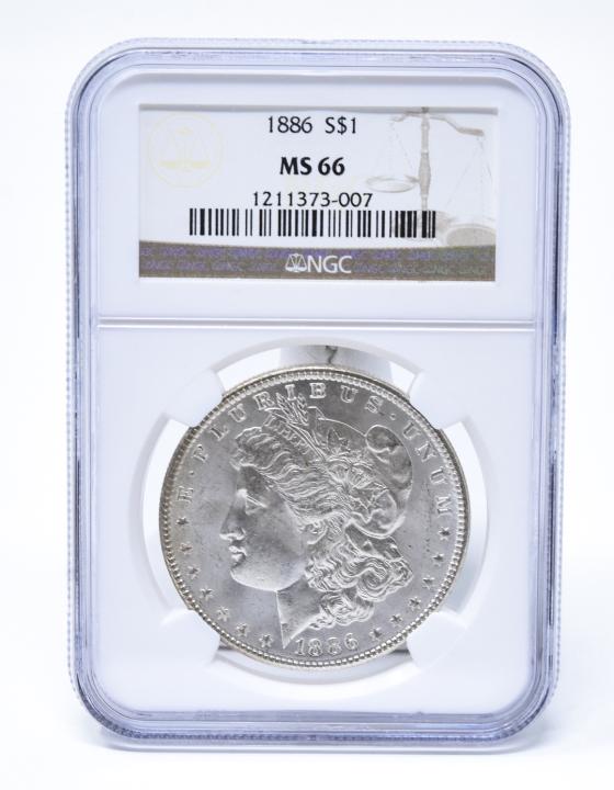 C 1886 Morgan Silver Dollar $1 Coin (1 of 4)