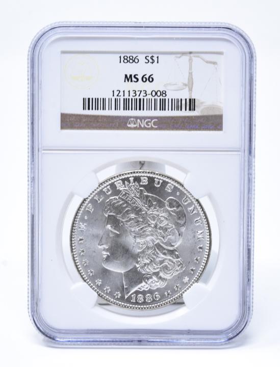 C 1886 Morgan Silver Dollar $1 Coin (1 of 4)