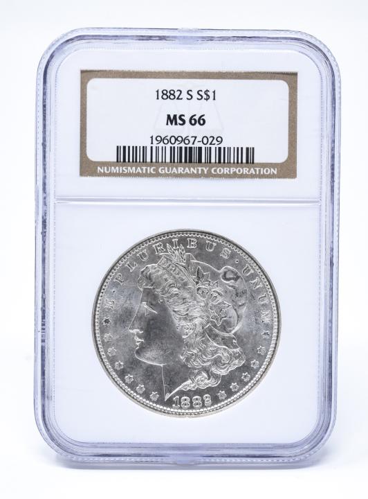 C 1882 Morgan Dollar Silver $1 Coin (1 of 4)