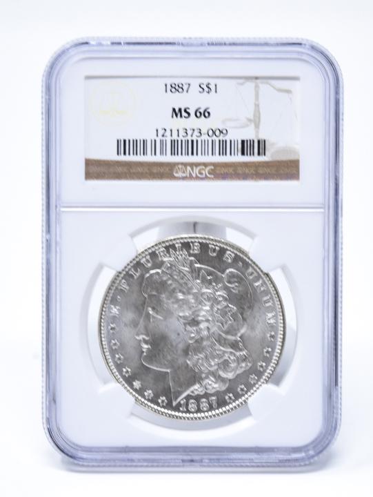 C 1887 Morgan Dollar Silver $1 Coin (1 of 4)