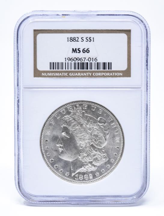 C 1882 Morgan Dollar Silver $1 Coin (1 of 4)