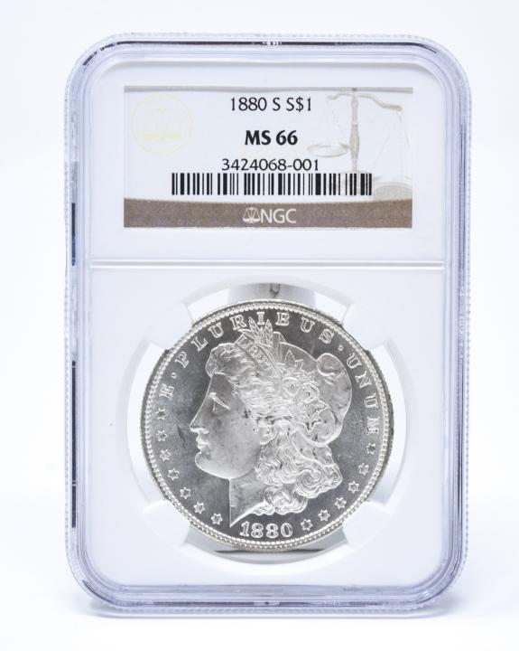 C 1880 Morgan Dollar Silver $1 Coin (1 of 4)