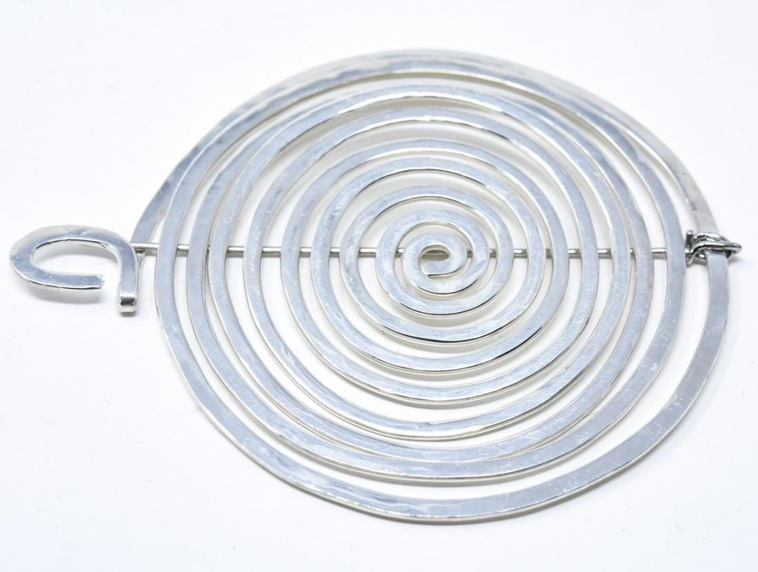 Sterling Silver Articulated Swirl Pendant / Brooch (1 of 6)