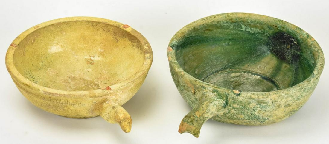 2 Chinese Archaic Glazed Pottery Libation Cups (1 of 8)