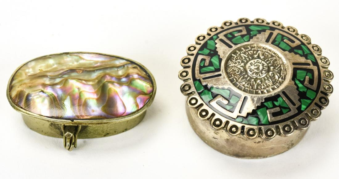 Two Miniature Sterling Silver & Inlay Boxes (1 of 7)