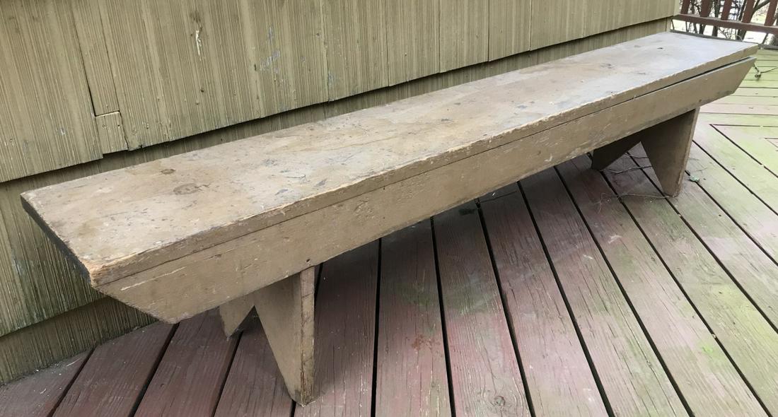 Antique 19th C Handmade Long Work or Seating Bench (1 of 4)