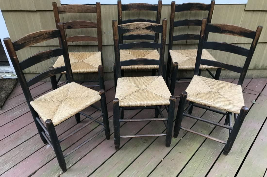 Six Antique 19th C Country American Dining Chairs (1 of 6)