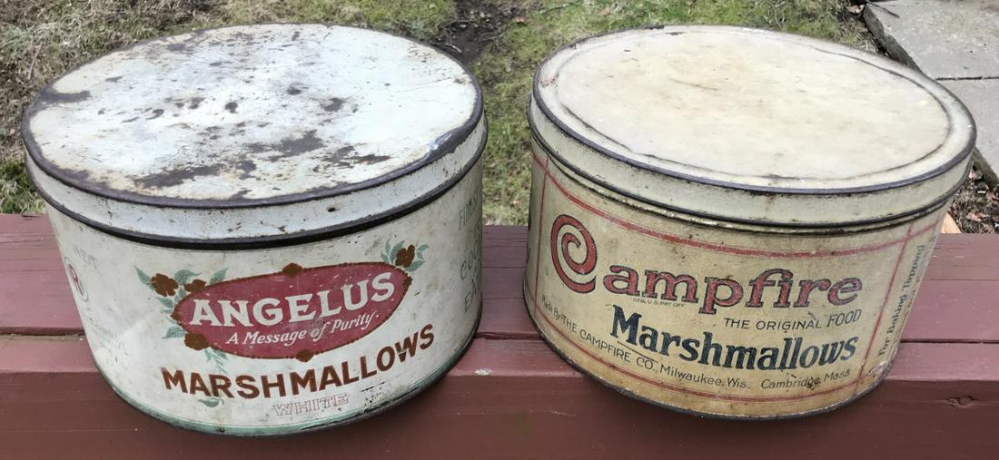 Two Antique Tin Canisters for Marshmallows (1 of 1)