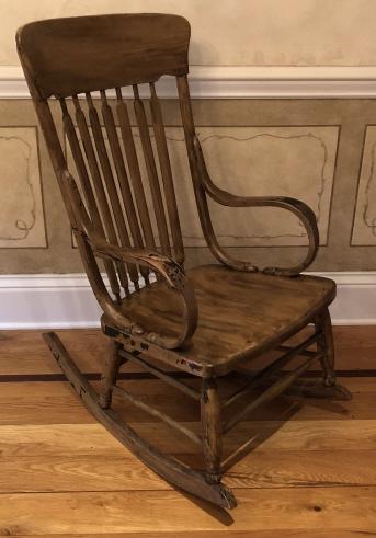 Antique American Carved Rocking Chair: Antique American Carved Rocking Chair. 41 inches x 31 inches x 22 inches