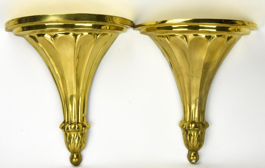 2 Neoclassical Style Gilded Brass Wall Brackets (1 of 7)