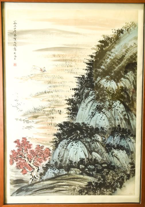 Chinese Watercolor & Ink Painting Landscape Scene (1 of 6)