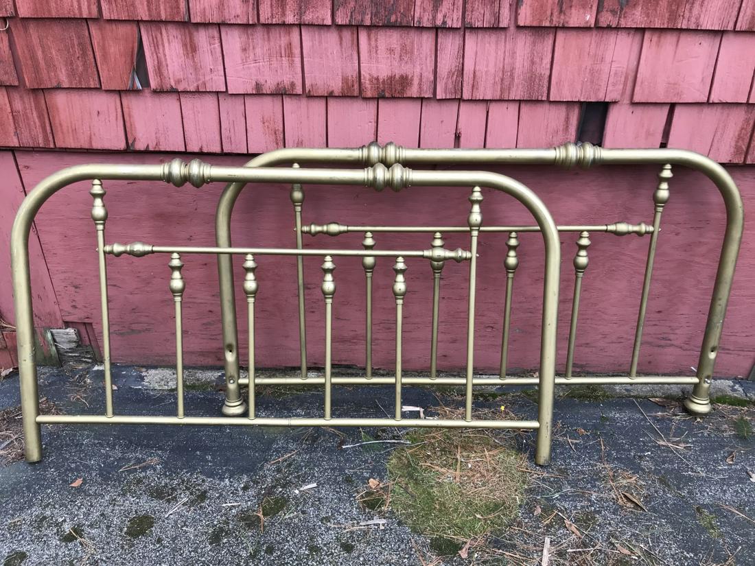 Antique Gilt Finish Metal Art Deco Style Bed (1 of 2)