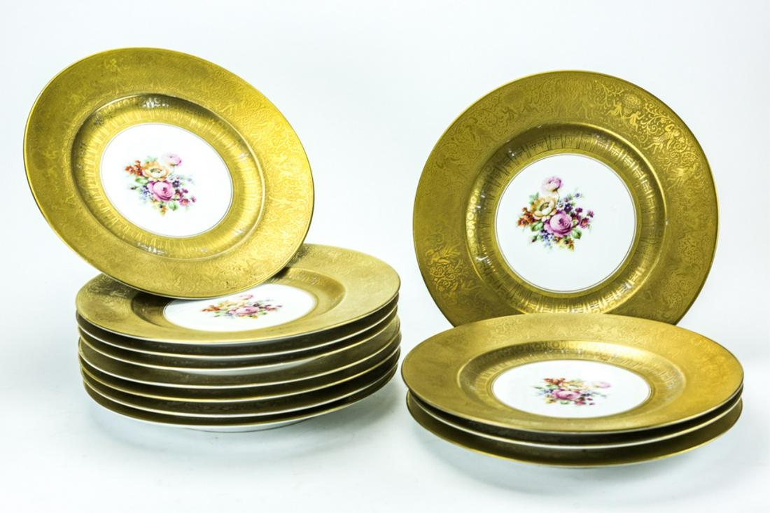 Royal Bavarian Hutschenrauther Gold Floral Plates (1 of 4)