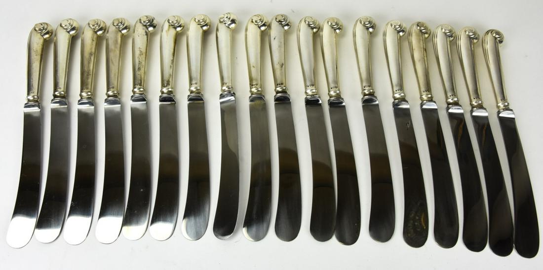 English Sterling Silver Set of 18 Knives (1 of 8)