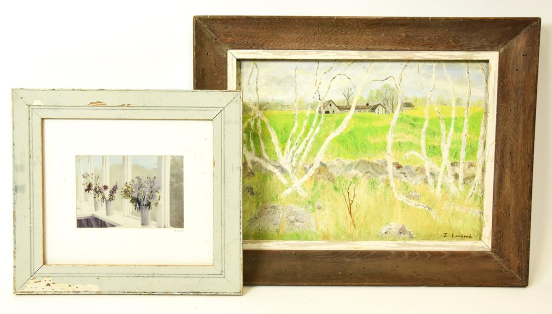 J. Lombard Oil Painting, 2 Antique Pine Frames (1 of 9)