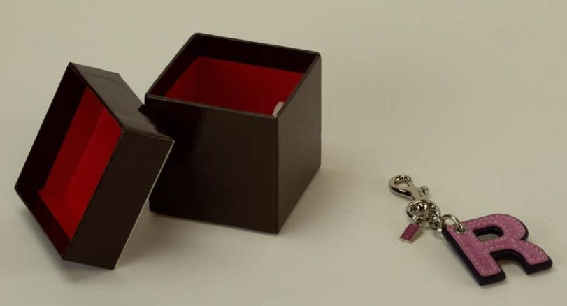 Coach Leather Initial Key Chain W Original Box (1 of 4)