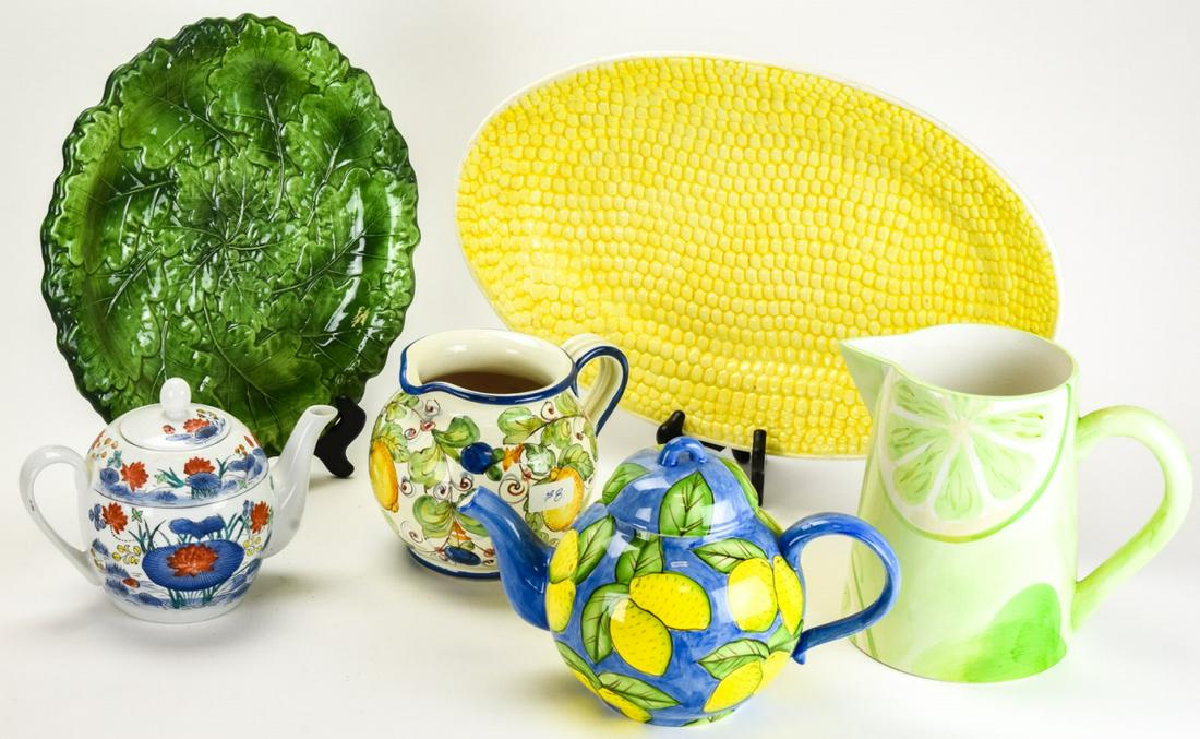 Collection Ceramic Hand Painted Pitchers Platters (1 of 5)