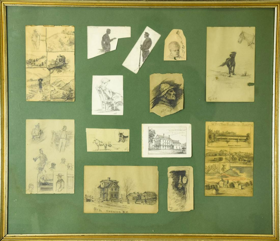 Collection of Antique 19th C Pencil Drawings (1 of 5)
