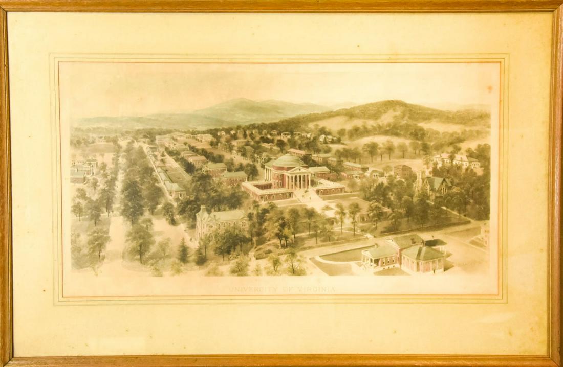 University of Virginia Hand Colored Lithograph (1 of 4)