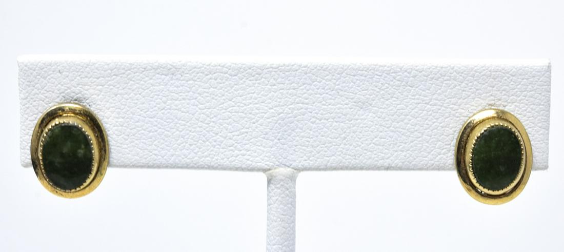 Estate Jade & 14kt Yellow Gold Earrings (1 of 5)