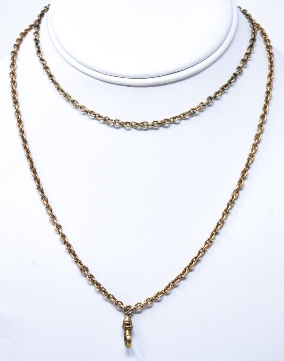 Antique 19th C Necklace Watch Chain w Dog Clip (1 of 6)