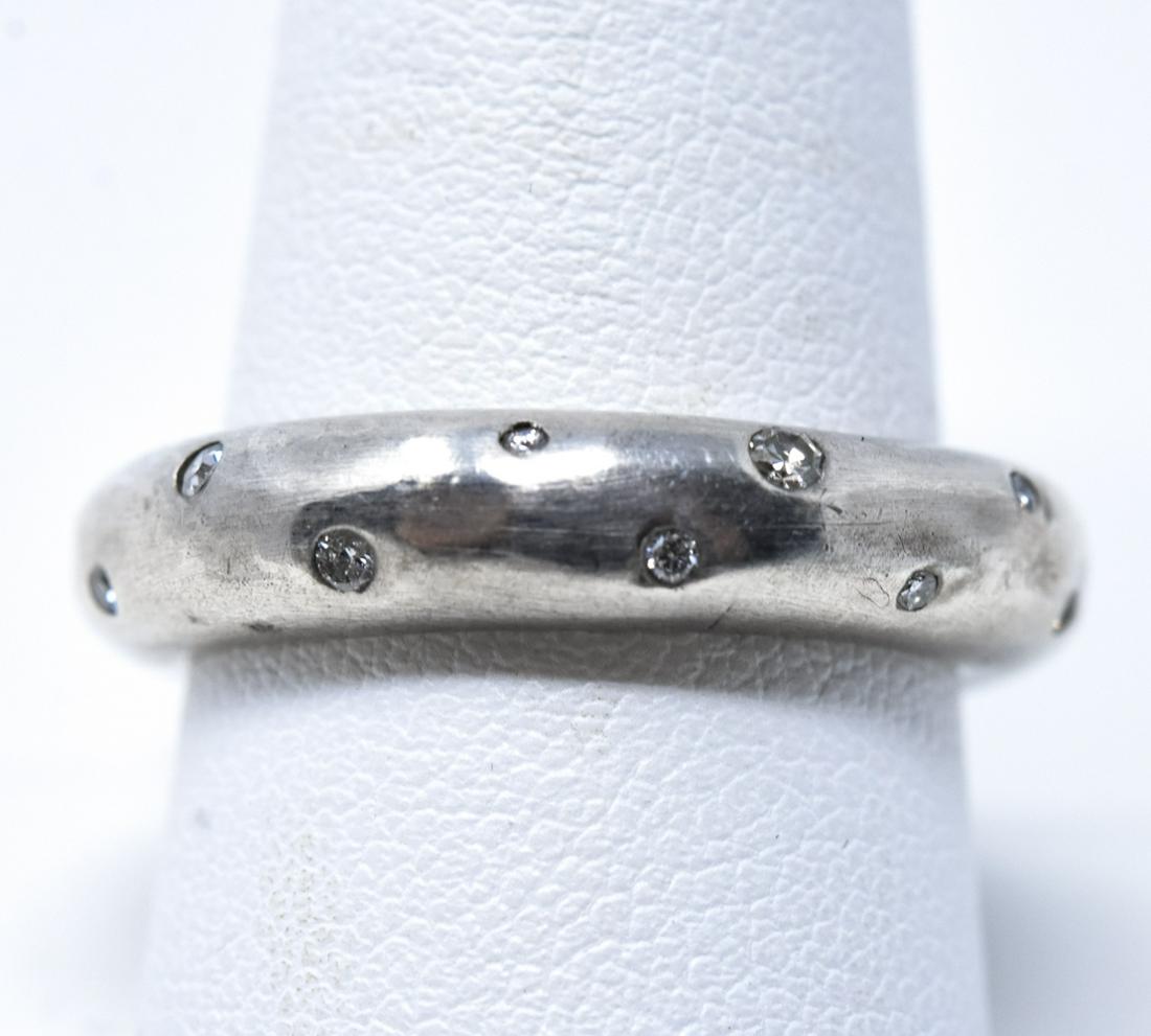 Brushed Sterling Silver & Diamond Ring (1 of 5)