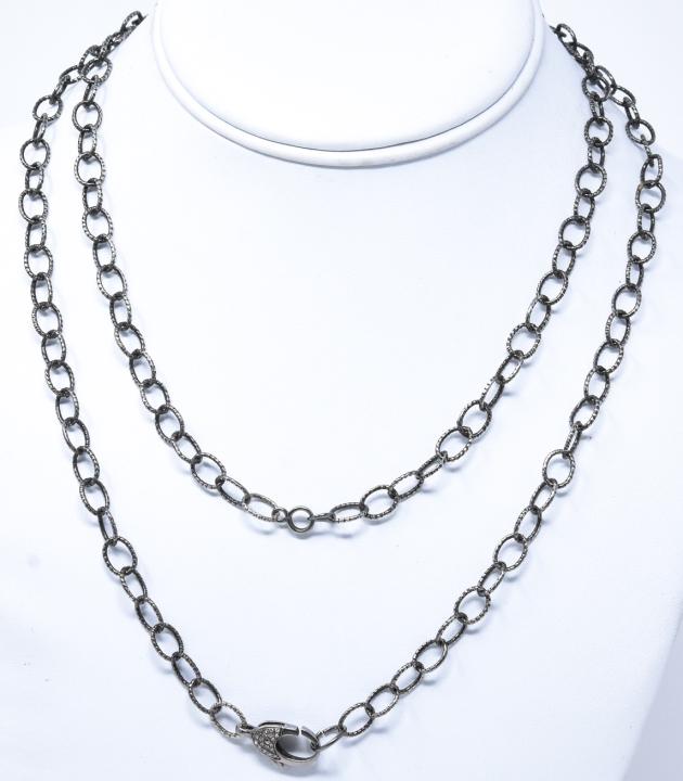 Black Rhodium Plated Sterling & Diamond Clasp (1 of 5)