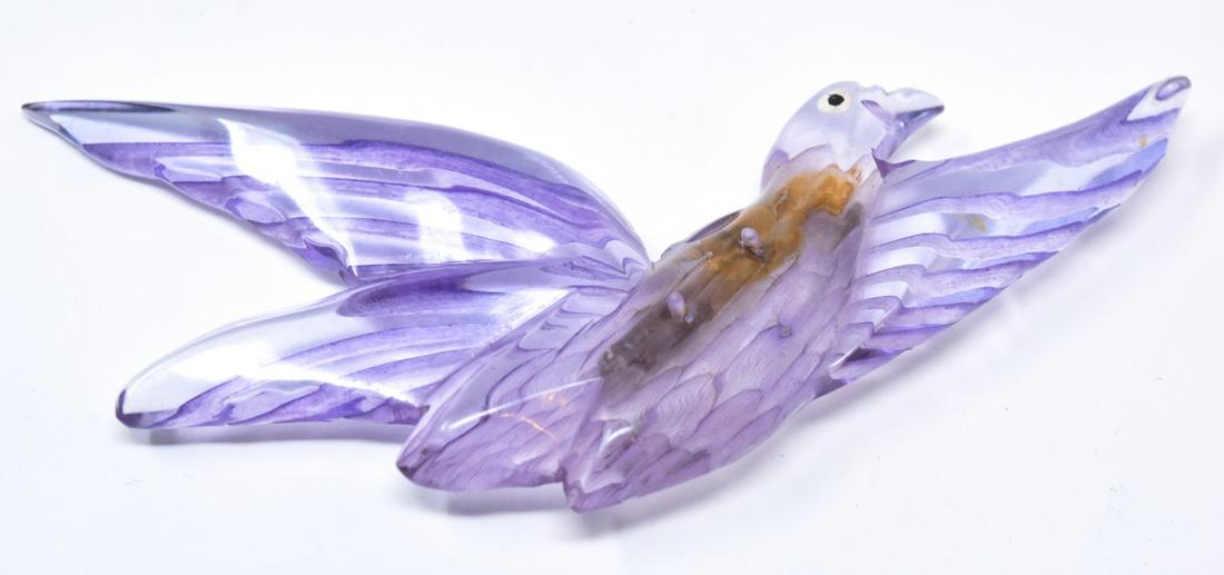 Vintage Carved Acrylic Figural Bird Brooch (1 of 6)