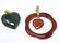 Vintage Hand Carved Carnelian & Jade Heart Pendant
