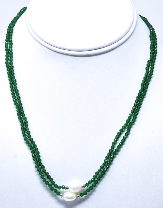 Pair of Faceted Emerald & Baroque Pearl Necklaces (1 of 6)