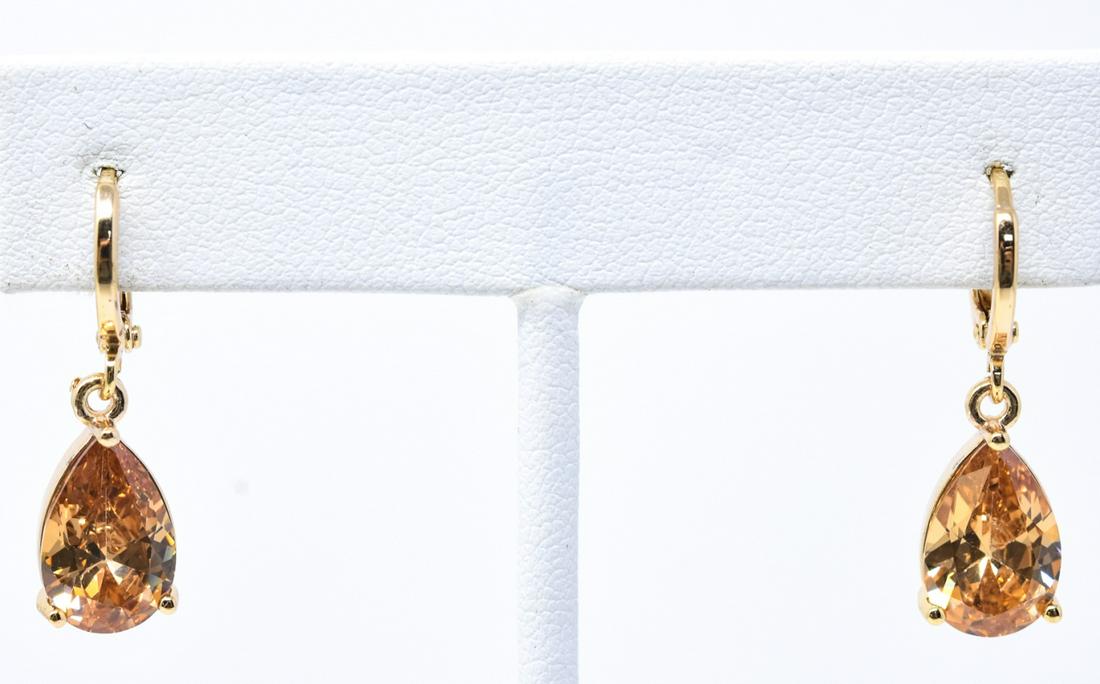 18kt Gold Synthetic Canary Yellow Diamond Earrings (1 of 5)