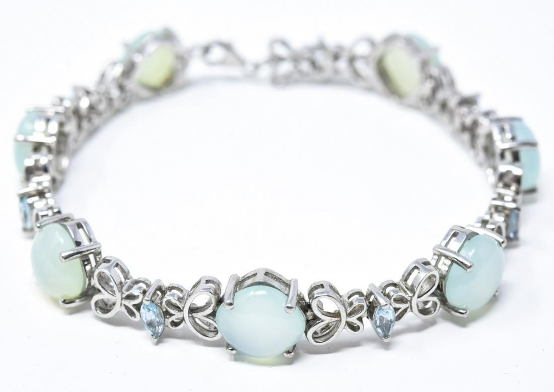Sterling Silver Moonstone & White Topaz Bracelet (1 of 6)