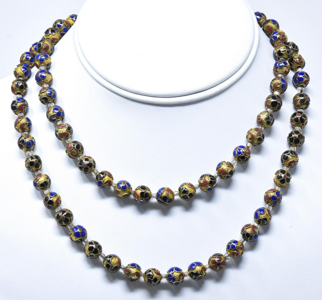 Antique Cloisonne Bead Necklace (1 of 5)