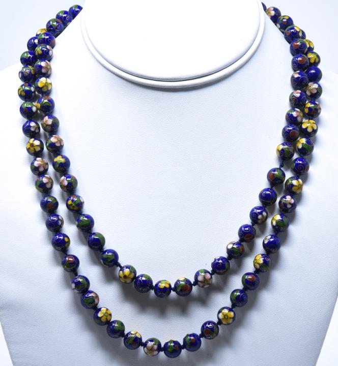 Antique Cloisonne Bead Strand Necklace (1 of 5)