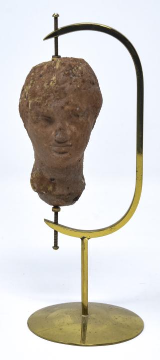 Antique Roman / Etruscan Pottery Head on Stand (1 of 5)