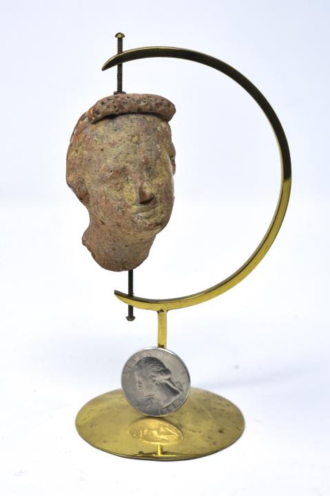 Antique Roman / Etruscan Pottery Head on Stand (1 of 5)