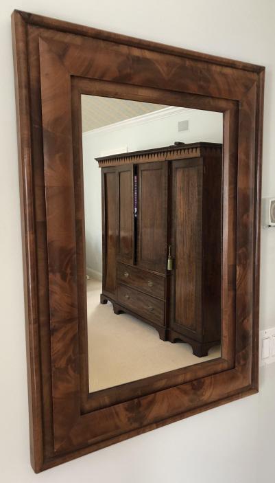 Large Burled Wood Ogee Wall Mirror (1 of 4)