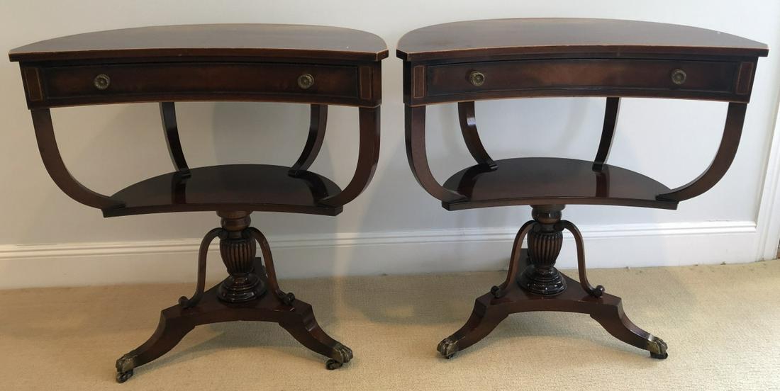 Pair Empire Carved Night Stands w Claw Feet (1 of 7)