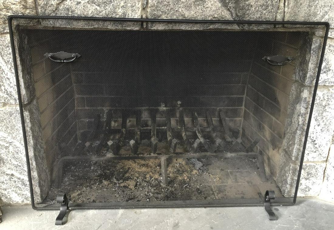 Wrought Iron Forged Black Fire Place Screen (1 of 2)