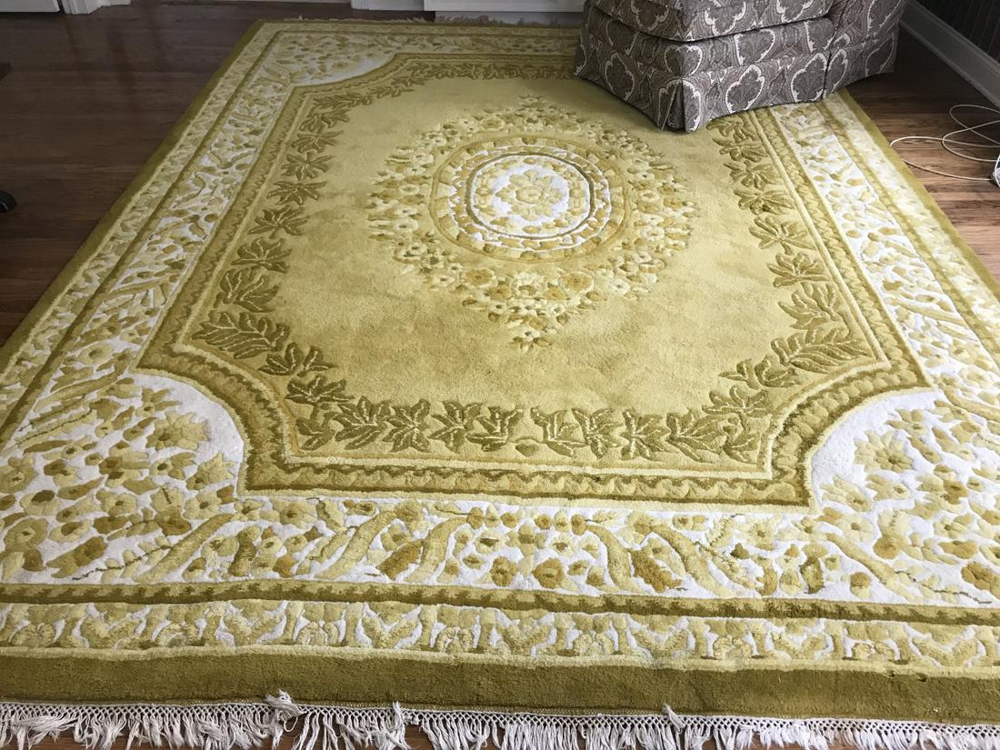 French Aubusson Pattern Yellow & Cream Carpet (1 of 4)