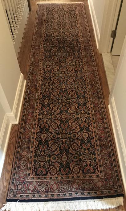 Hand Knotted Silk Cotton Blend Oriental Runner (1 of 4)