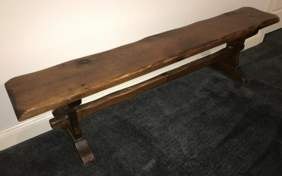 Country American Rustic Pine Farm Bench (1 of 3)
