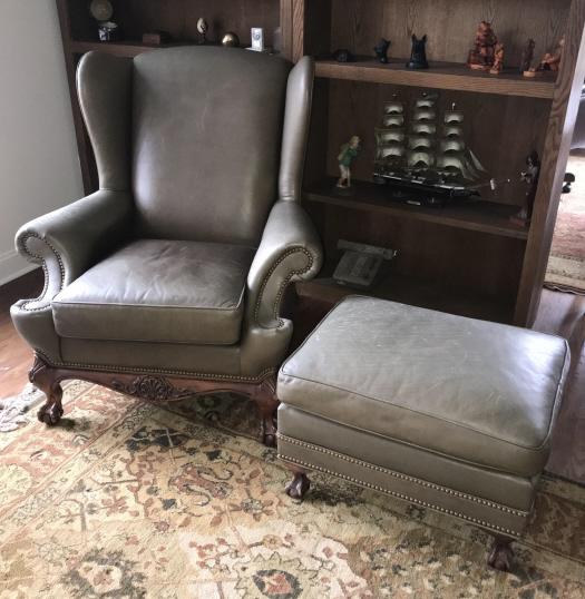 Hancock & Moore Leather Armchair & Ottoman (1 of 4)