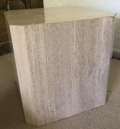 Mid Century Modern Travertine Side Table (1 of 3)